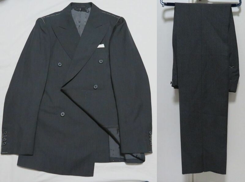■新品【シップス】上質スーツ ウール×モヘア ダブル グレー 46(S～M) #1 SHIPS