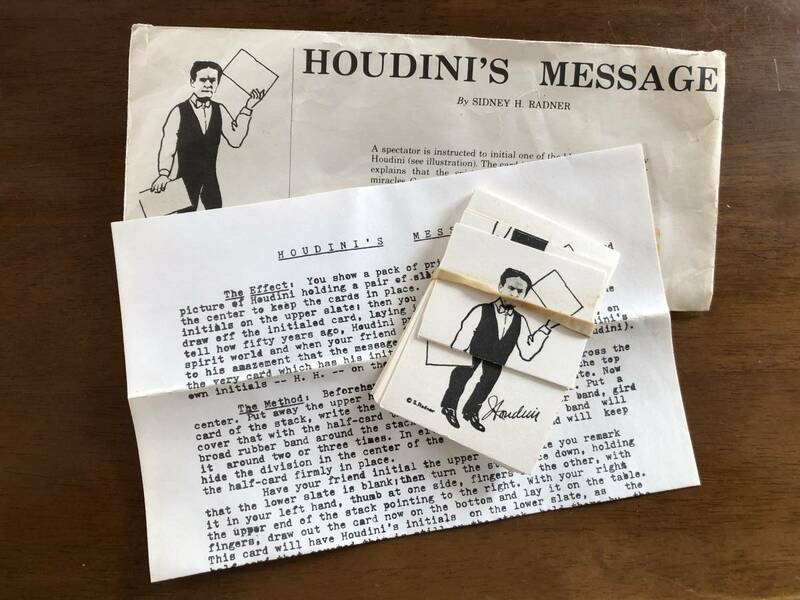 手品　マジック　HOUDINI'S MESSAGE BY SIDNEY H. RADNER　説明書が英語