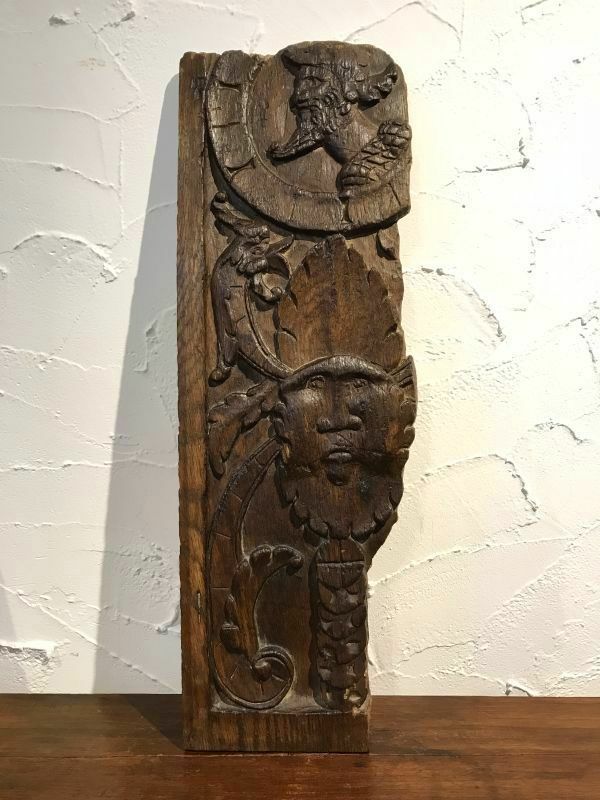 17世紀 フランス アンティーク 木彫 レリーフ パネル ルネサンス 古民藝 西洋骨董 騎士