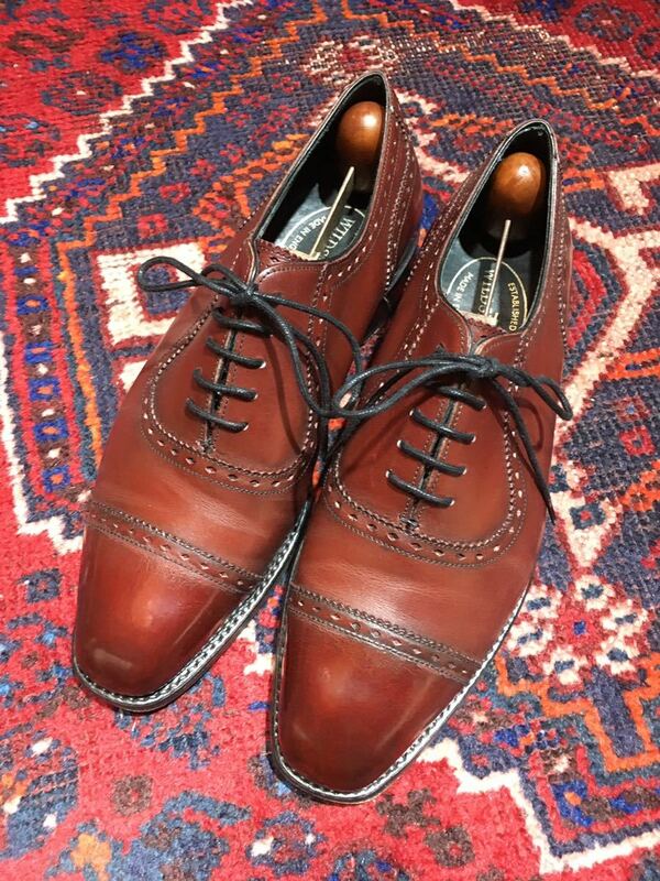 WILD SMITH LEATHER QUARTER BLOGUE SHOES MADE IN ENGLAND/ワイルドスミスレザークォーターブローグシューズ（パンチドキャップトゥ）6 F