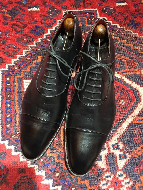 SILVANO SASSETTI LEATHER STRAIGHT TIP SHOES MADE IN ITALY/シルヴァノサセッティレザーストレートチップシューズ 8 1/2