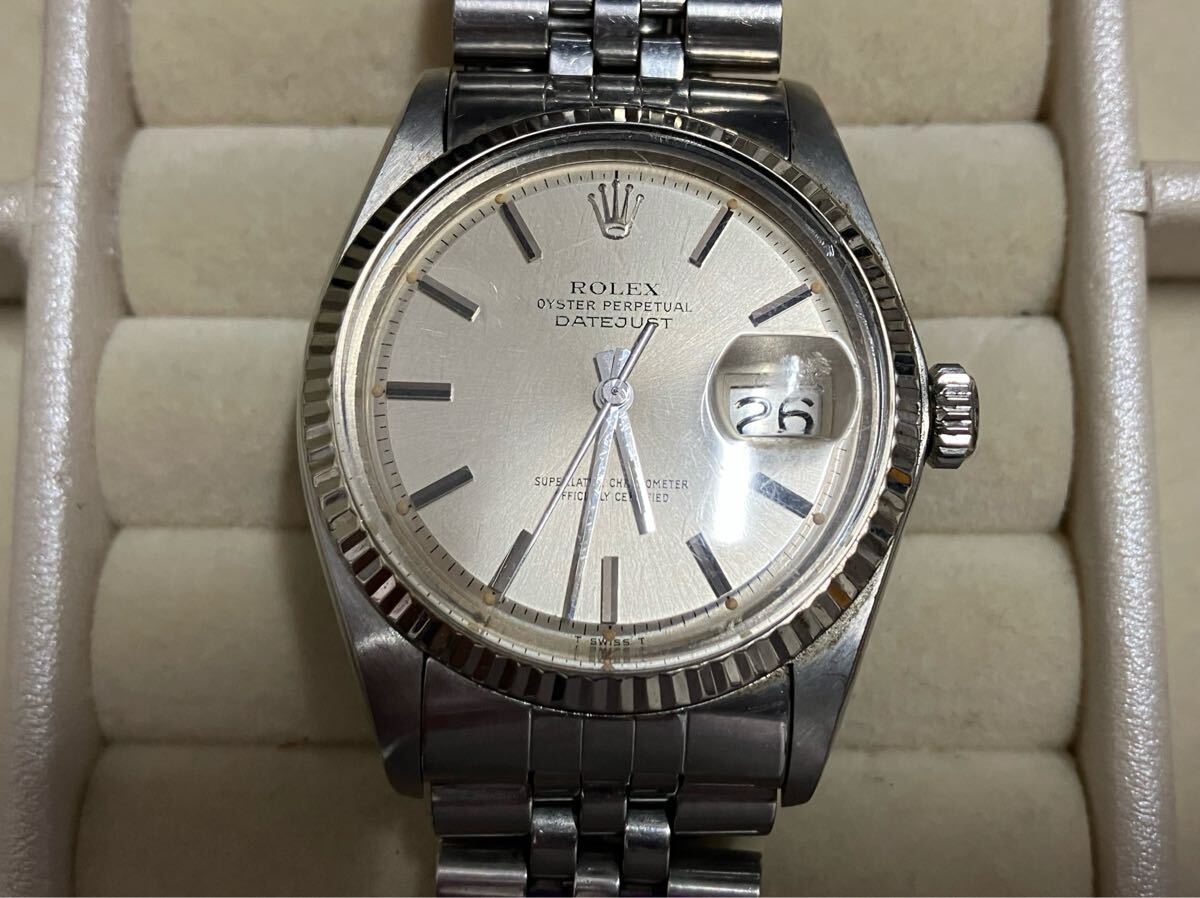 ロレックス　ROREX デイトジャスト　1601 ブルーテッドベゼル　ジュビリーブレス　稼動品　真贋済み　60サイズ