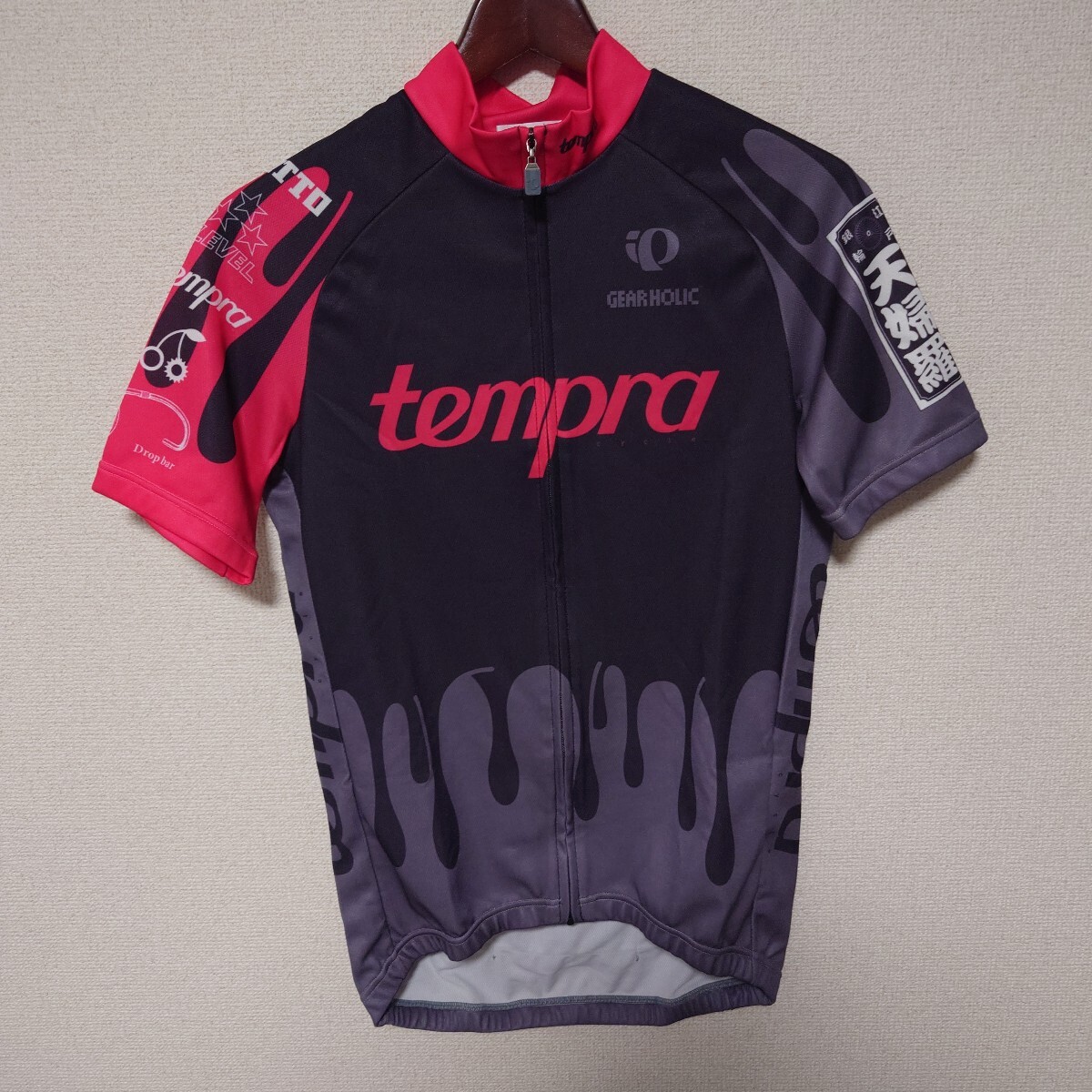 激レア☆新品tempra cycleジャージLサイズ　天麩羅　NITTO 日東 Level 半袖サイクルジャージ パールイズミ ピスト OLDMTB ピンク ブラック