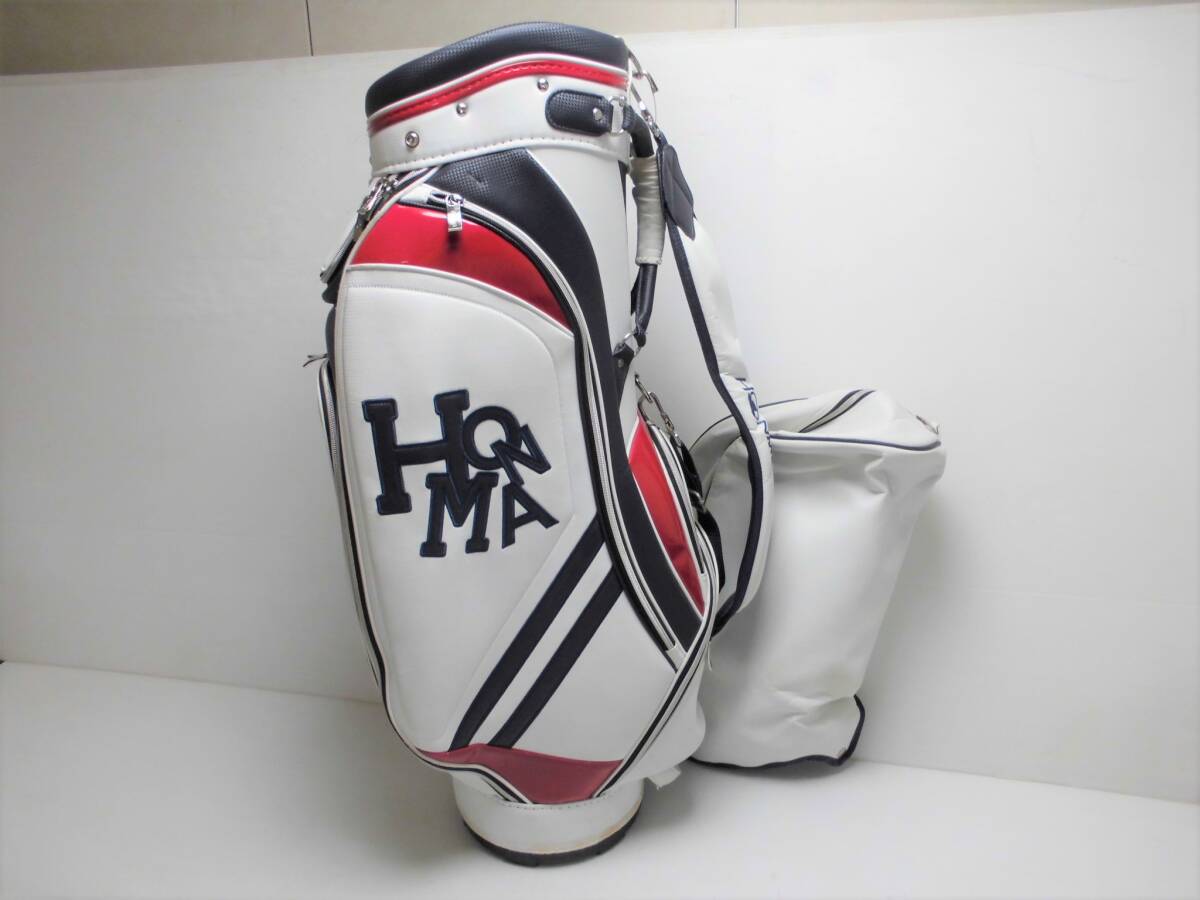 ■HONMA ホンマ キャディバッグ ゴルフバッグ ホワイト系 トリコロール■
