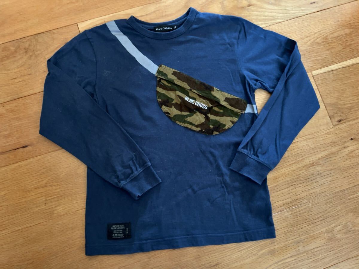 ブルークロス BLUE CROSS ★ ボディバッグ だまし絵 迷彩 長袖Tシャツ M 160 150 ネイビー 紺