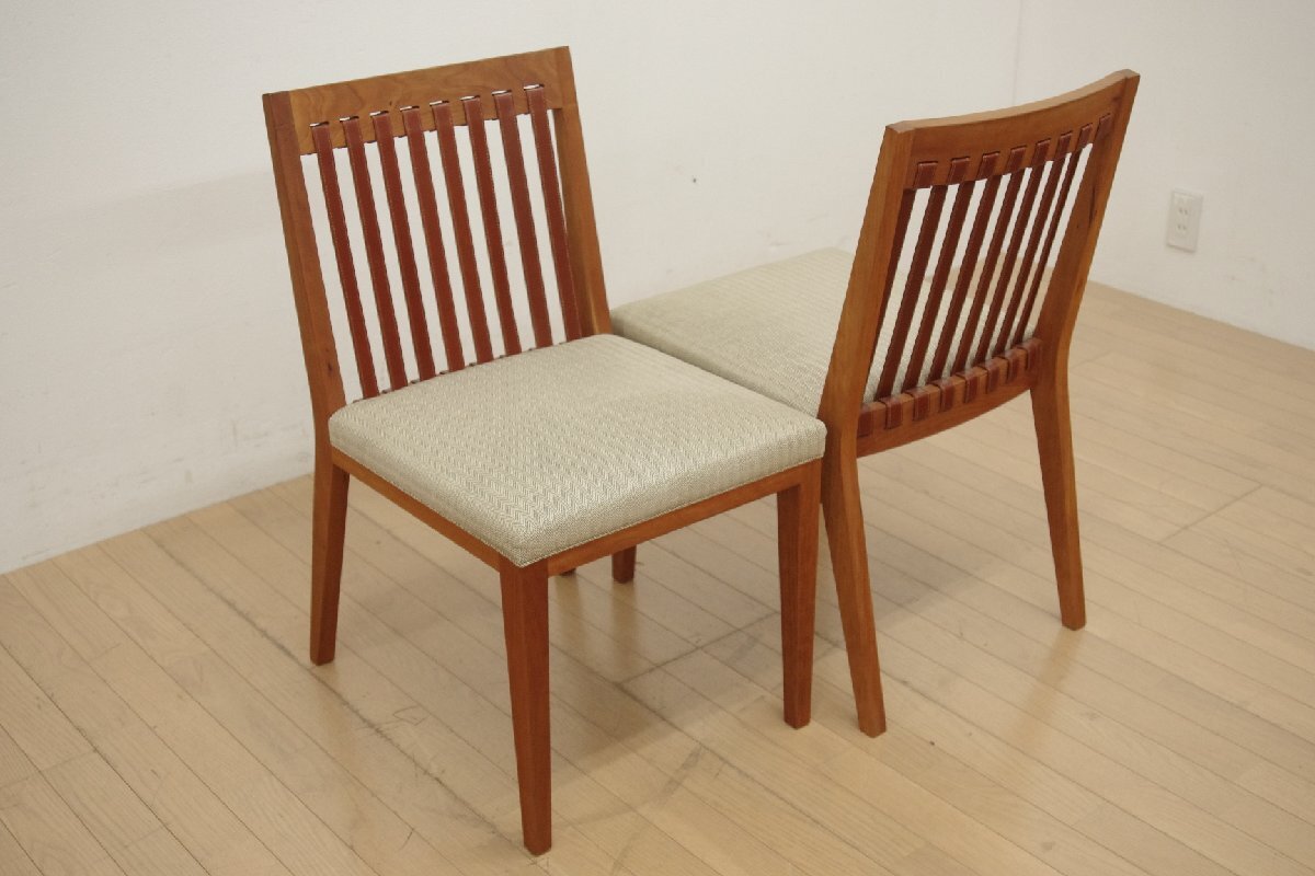 展示品 美品 Ritzwell リッツウェル ダイニングチェア BLAVA ブラヴァ 2脚セット アームレス 椅子 モダン 革 ファブリック ベージュ D