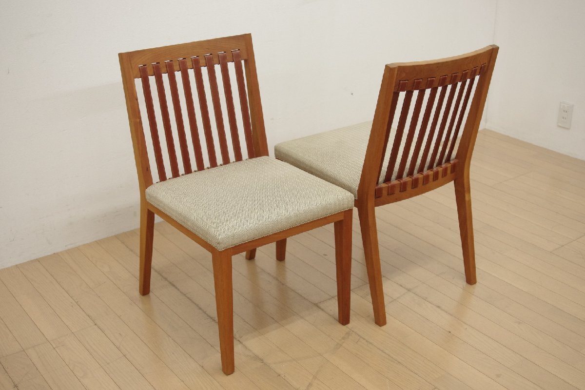 展示品 美品 Ritzwell リッツウェル ダイニングチェア BLAVA ブラヴァ 2脚セット アームレス 椅子 モダン 革 ファブリック ベージュ C