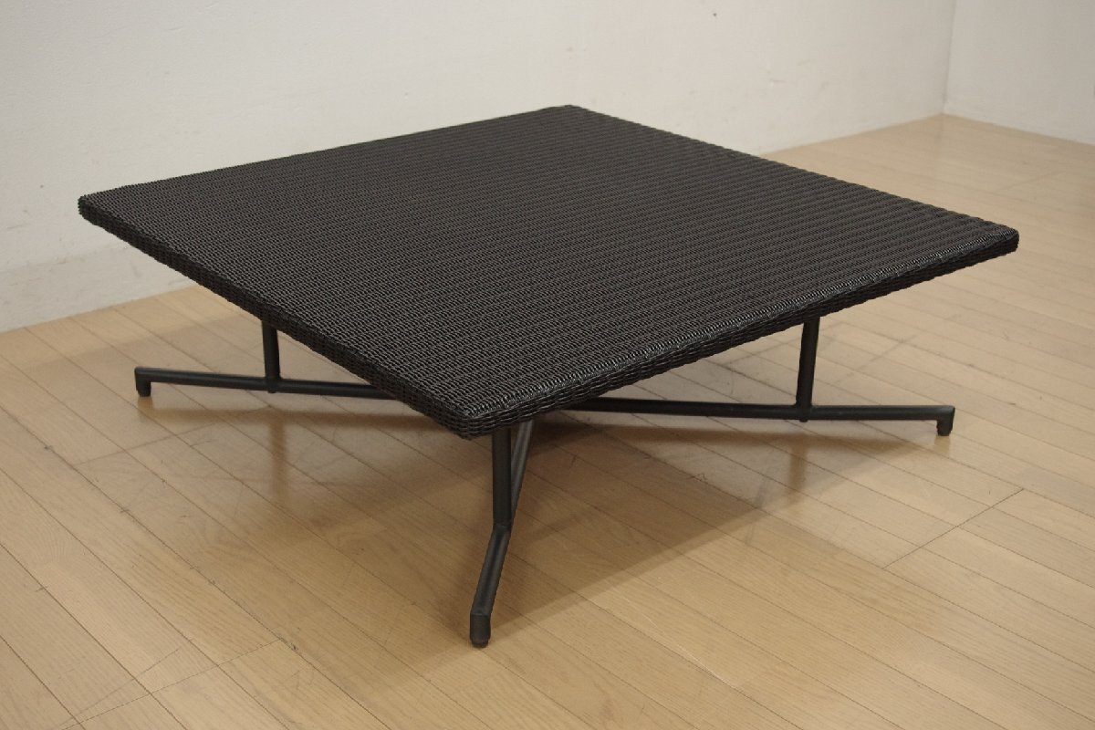 展示品 杉田エース MA-LOW TABLE ローテーブル モダン 人口ラタン ナチュラル ブラック 庭 ベランダ エクステリア シンプル 幅92cm 定価8万