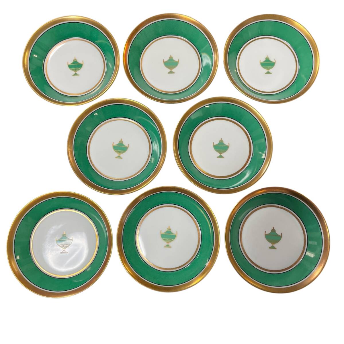 ◆中古品◆ Richard Ginori リチャードジノリ インペログリーン プレート 小皿 8枚セット 食器 kyP15110NH