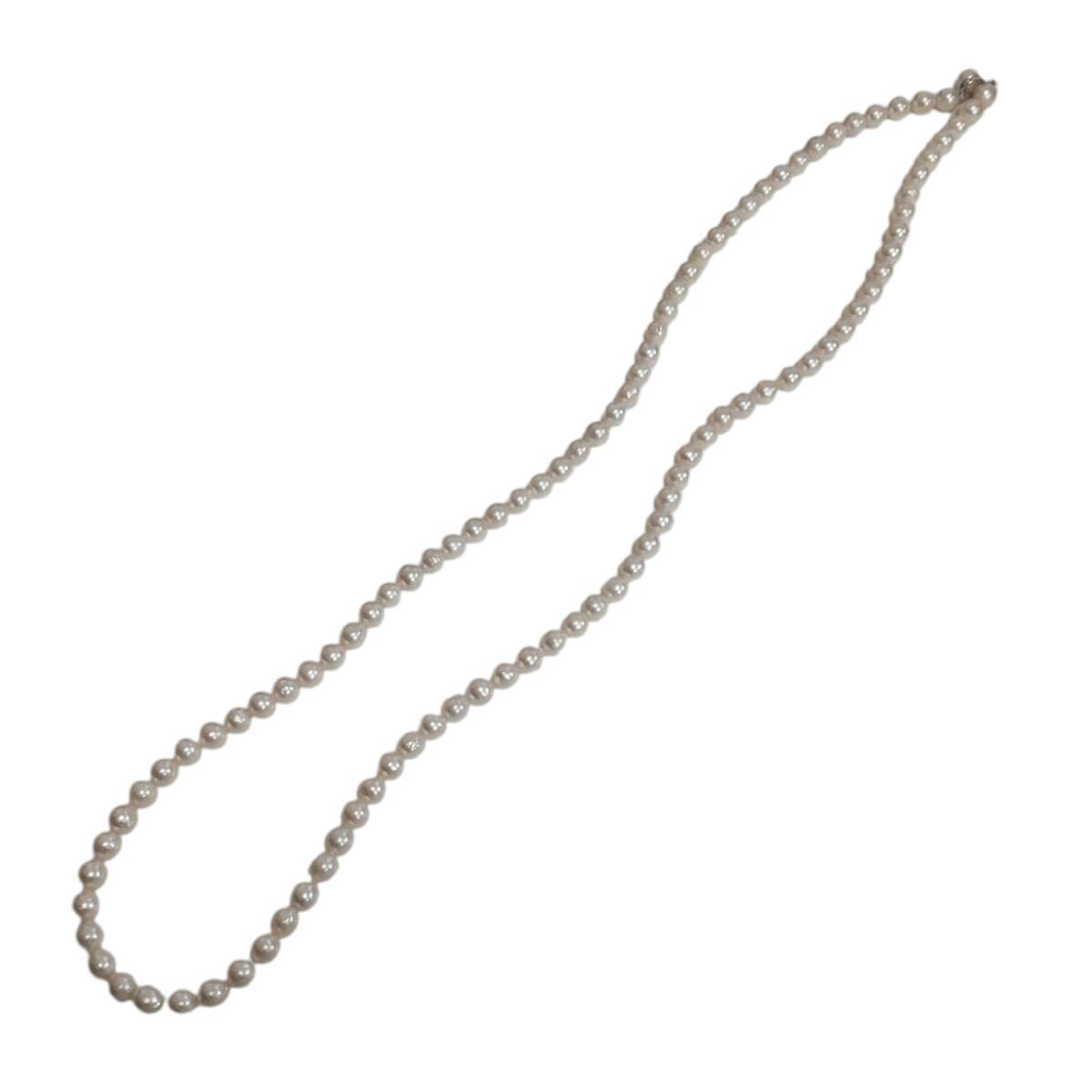 【中古品】アコヤパール ロングネックレス クラスプSV アコヤ真珠 フォーマル ネックレス 本体のみ KK90721RD