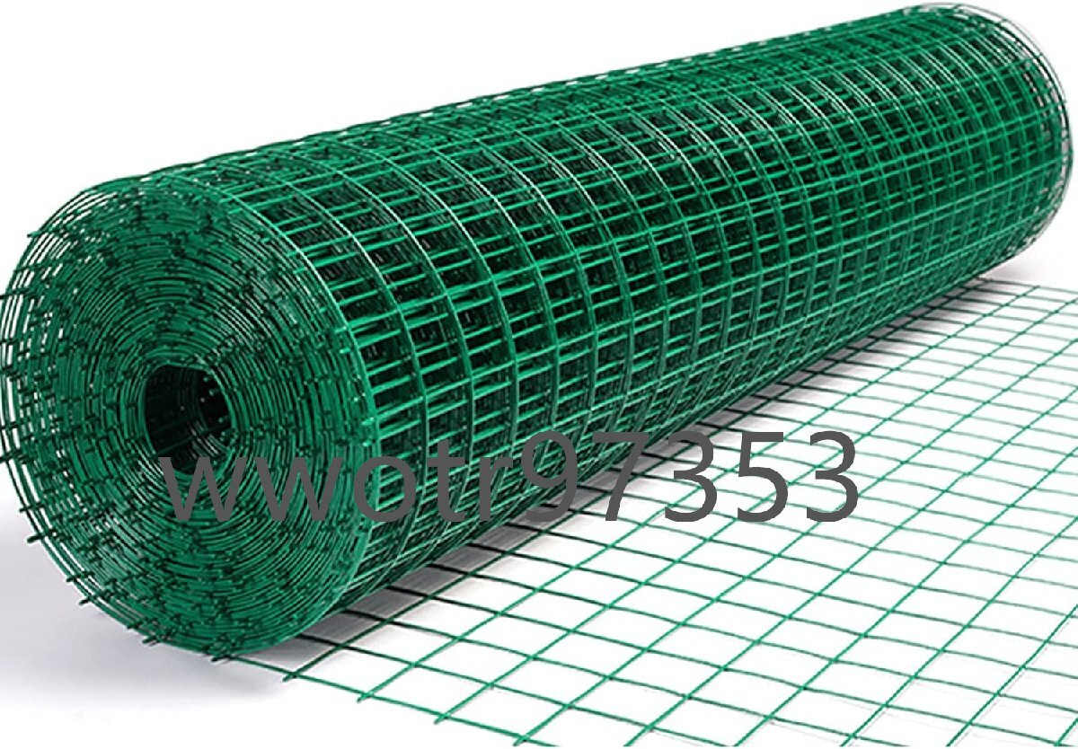 簡単金網フェンス, ワイヤーの直径は2mm メッシュの穴のサイズは6cm 防獣フェンス 野菜動物バリア用,グリーン,1.2m