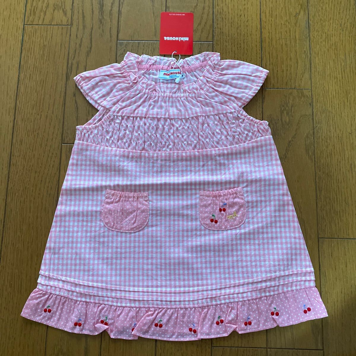 最終価格　SALE 未使用　日本製　ミキハウス　ワンピース　80 女の子 ピンク ワンピース ノースリーブ