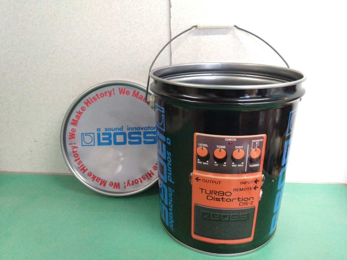 ● 希少 非売品 レトロ ヴィンテージ BOSS ペール缶 /ギター エフェクター/DS-2/BD-2/OD-3/楽器メーカー デザイン 缶 ディスプレイ 中古 ③