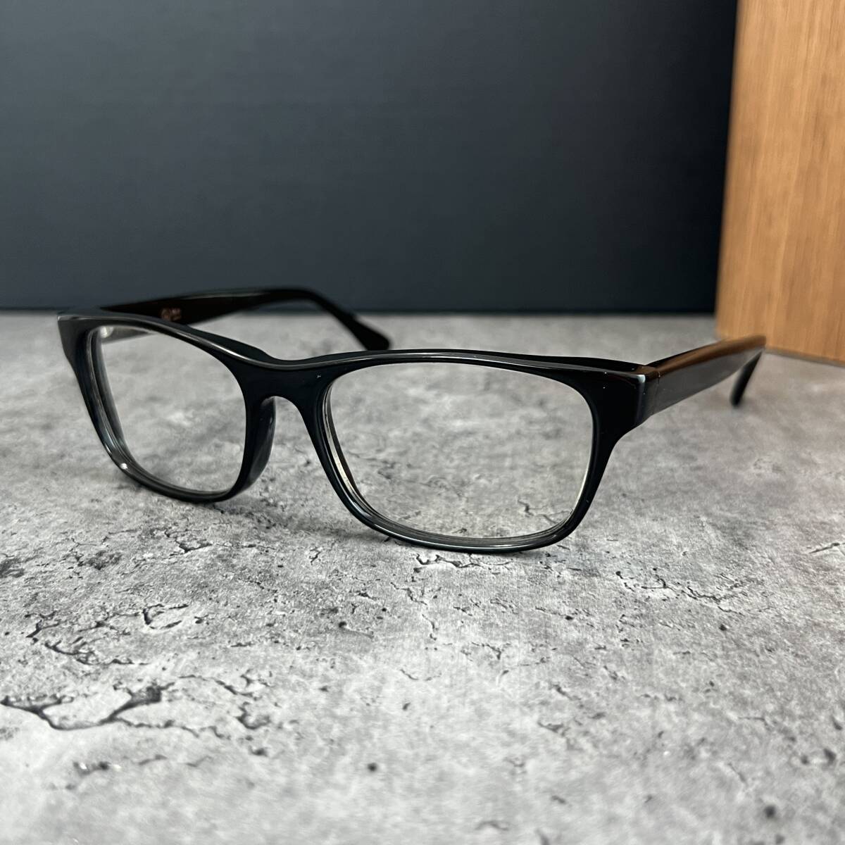 ◆BEAUTY&YOUTH KANEKO OPTICAL ビューティ＆ユース 金子眼鏡 コラボ スクエア型 眼鏡フレーム メガネ ブラック メンズ セルロイド