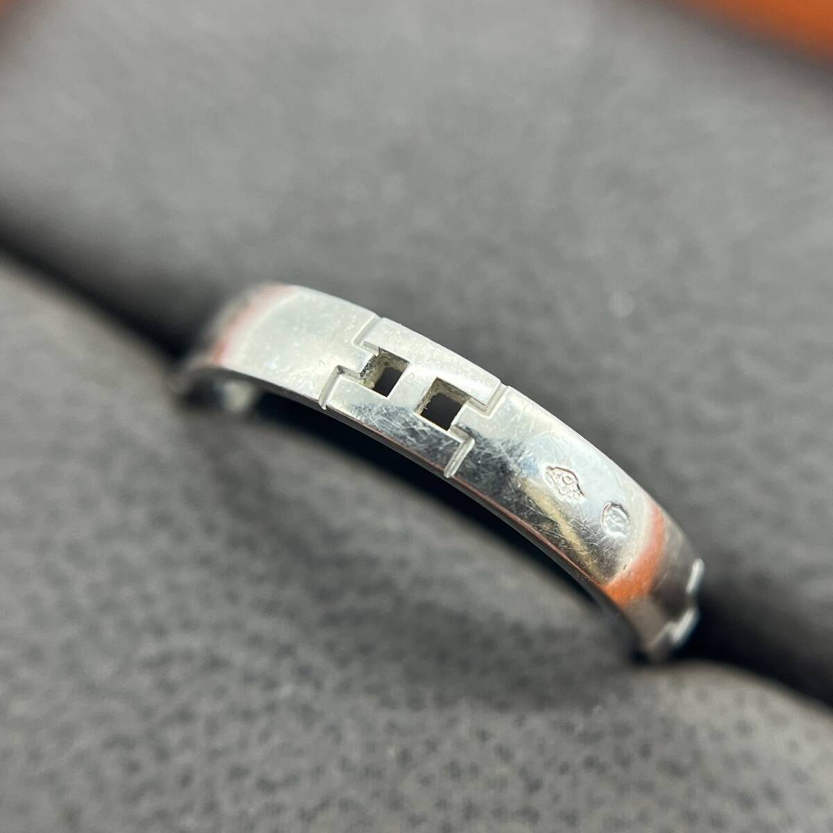 ■ HERMES エルメス ジュエリー エヴァー ヘラクレス Au750 K18WG ホワイトゴールド リング 指輪 箱 ギャラ 付 #54 重量：約4.3g