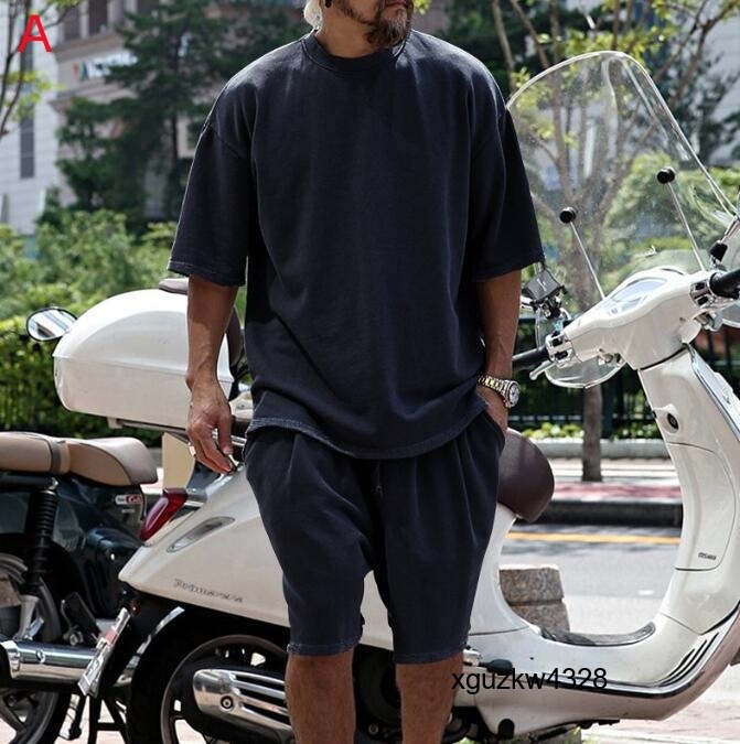 ジャージ 上下セットアップ メンズ スウェット 無地 半袖 Tシャツ ハーフパンツ 部屋着 トレーナー ルームウェア 大きいサイズ 夏