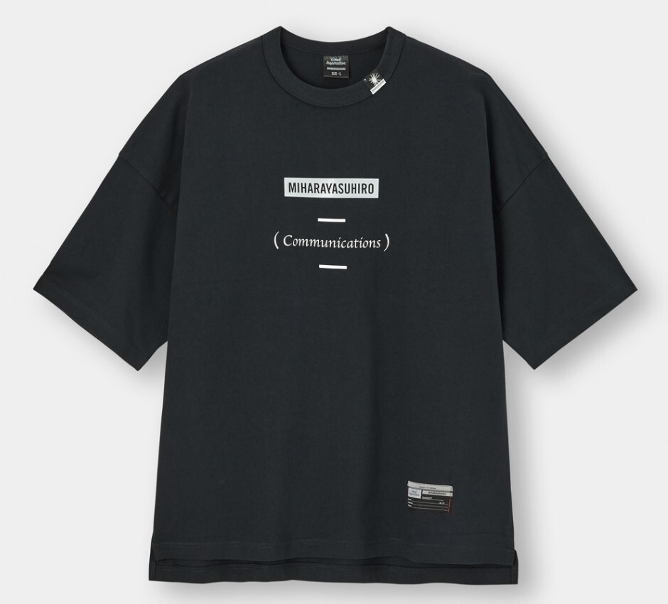 GU ミハラヤスヒロ コラボ ビッグT（5分袖）Black L 新品未使用タグ付き レア