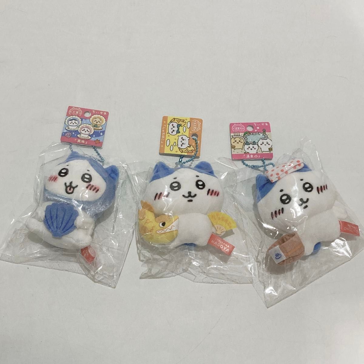 ちいかわ ハチワレ ご当地ストラップ ぬいぐるみ 人形 愛知 名古屋 三重 温泉地 真珠 しゃちほこ 温泉