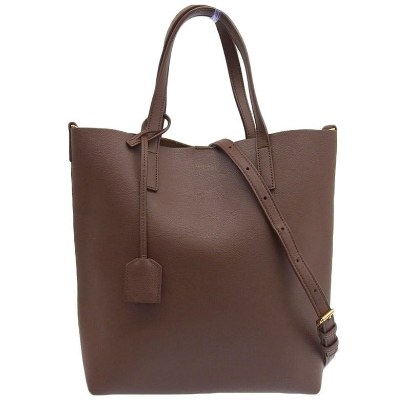 サンローラン SAINT LAURENT トイショッピング 2WAYバッグ トートバッグ ショルダーバッグ レザー ブラウン 498612 中古 新入荷 OB2356