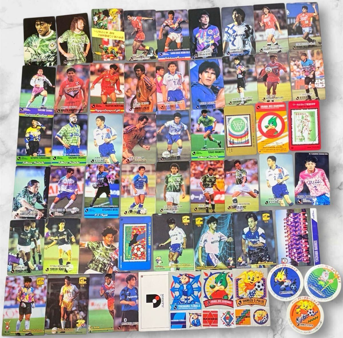 サッカーカード カルビー Jリーグ ヤマザキナビスコ 1990年代 読売ベルディー 三浦知良 ラモス瑠偉 ワールドカップ まとめ売り③