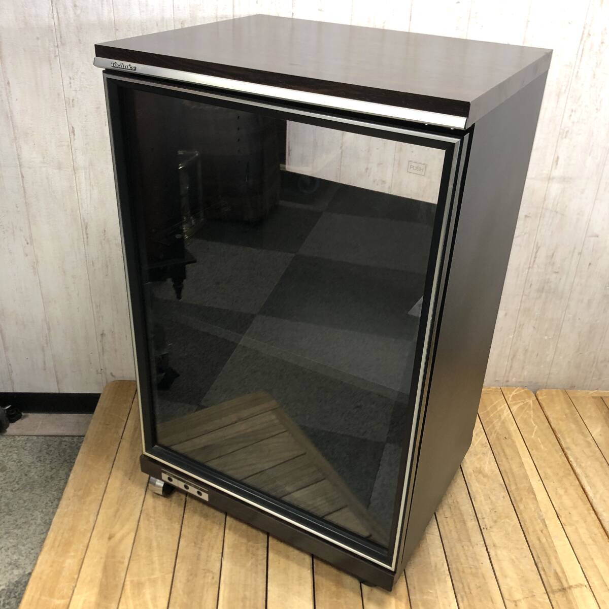 ＊Technics SH-566A オーディオラック キャスター付 約80cm×50cm×40cm 木目調 キャビネット 収納棚 飾り棚 木製 テクニクス 松下電器