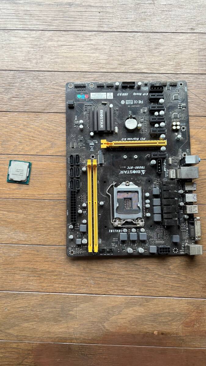 ジャンク BIOSTAR TB-250BTC と intel CERELON G3930 SR35K マザーボード ロジックボード CPU セット GPUスロット不良