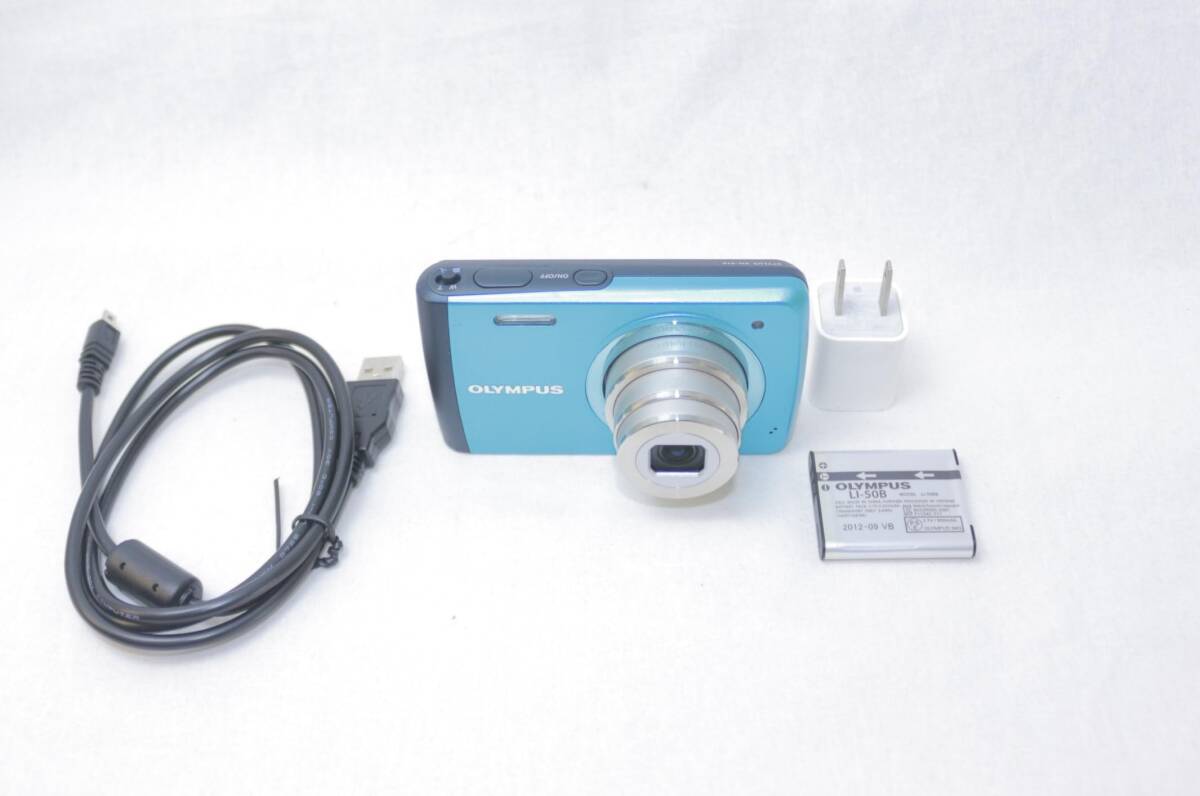 【20250528-012】OLYMPUS デジタルカメラ STYLUS VH-410 1600万画素CCD 広角26mm ブルー VH-410 BLU