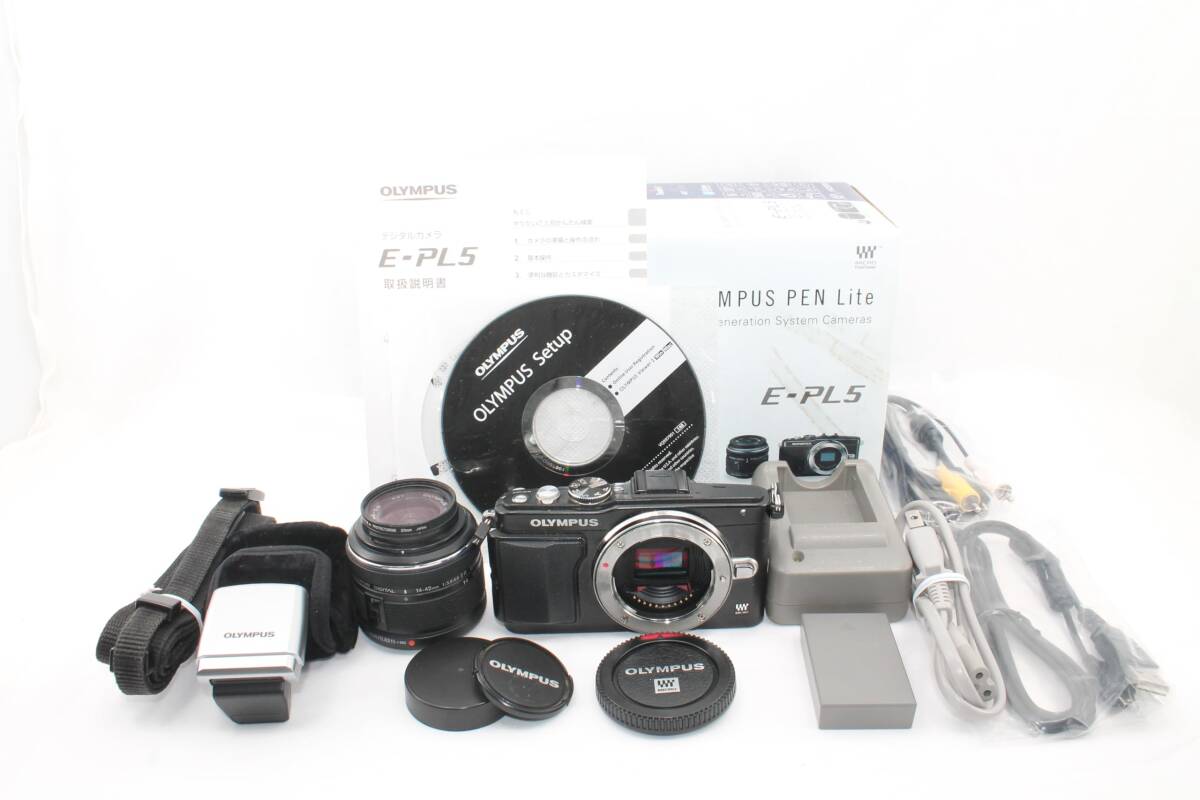 【20250528-013】OLYMPUS ミラーレス一眼 PEN Lite E-PL5 レンズキット ブラック E-PL5 LKIT BLK