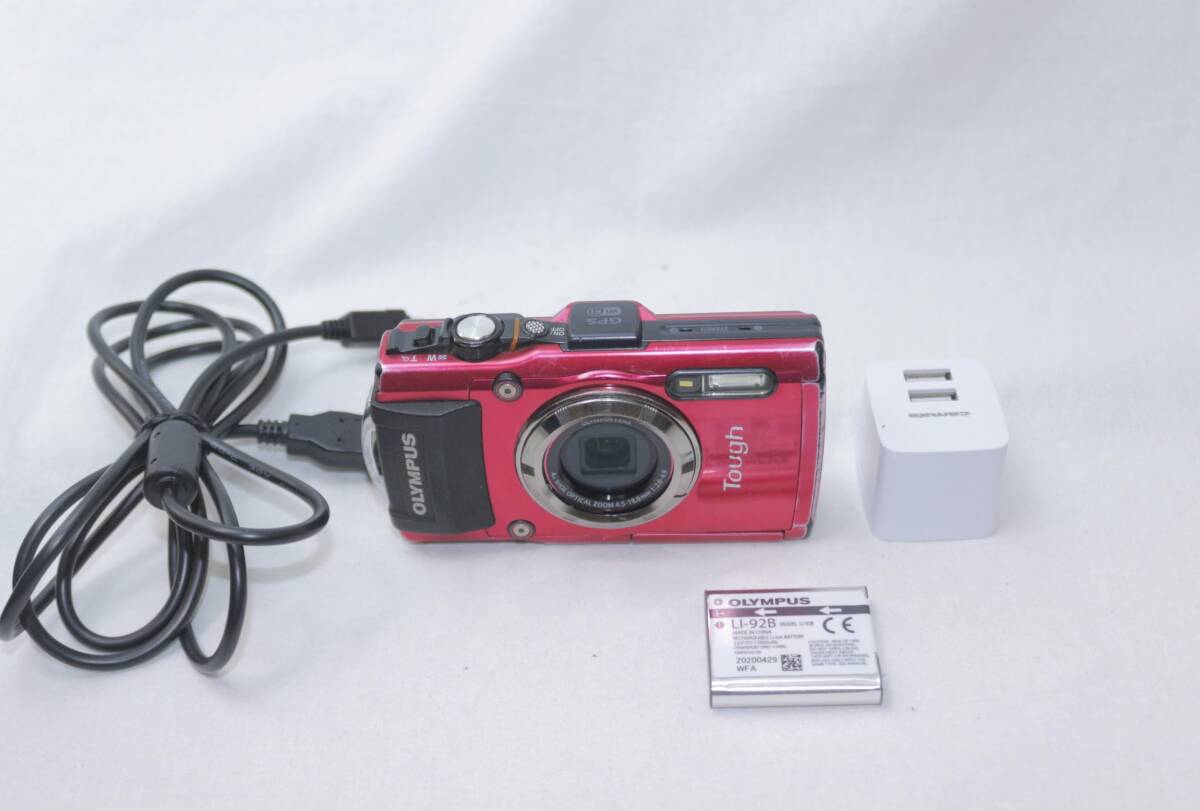【20250528-011】OLYMPUS デジタルカメラ STYLUS TG-3 Tough レッド 1600万画素 F2.0 15m防水 GPS+電子コンパス&内蔵Wi-Fi TG-3 RED