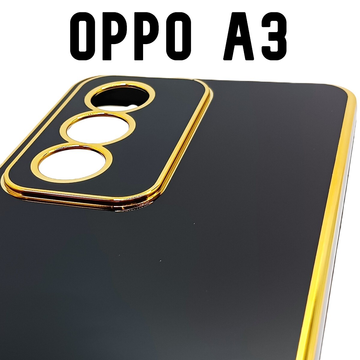 OPPO A3 スマホケース パステルカラー　ブラック