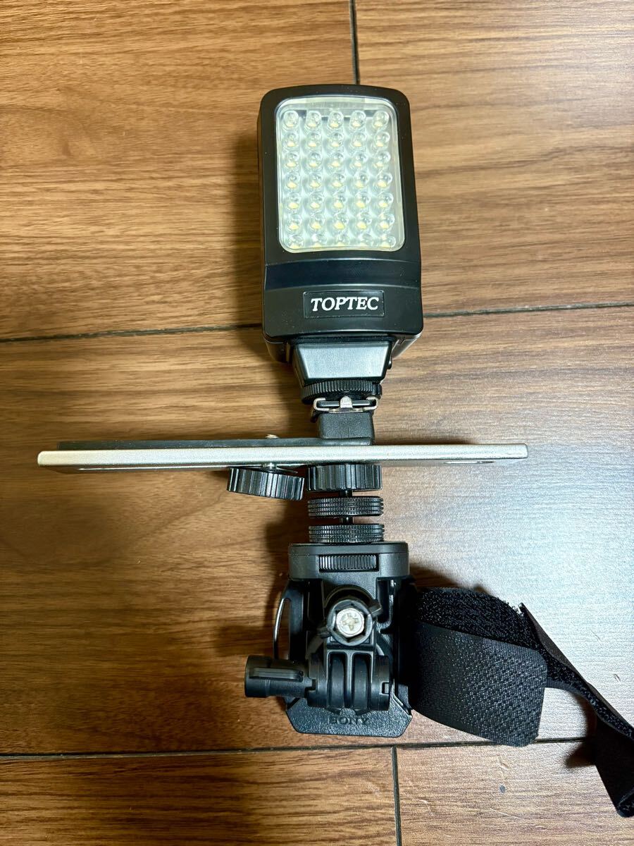 TOPTEC DV-35 撮影用小型LEDライト 2.2W 固定用サポート付き　通電・動作確認済み 明るくてきれいに撮影