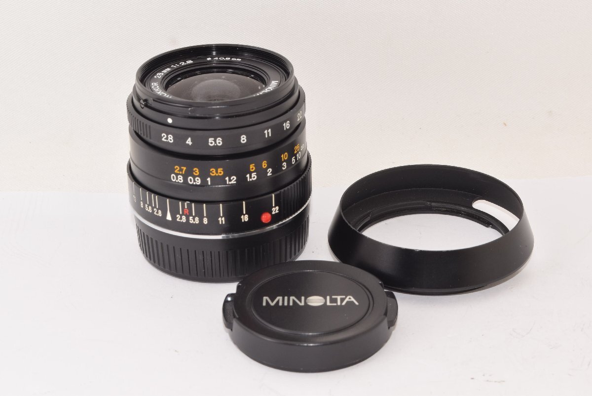 MINOLTA ミノルタ M-ROKKOR 28mm F2.8 専用フード付き J2505043