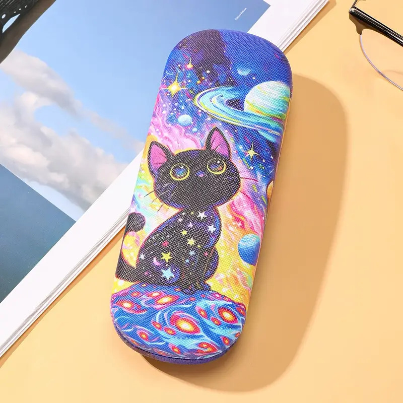 #8 メガネケース　猫　カラフル　惑星 可愛い　おしゃれ　イラスト　漫画　動物