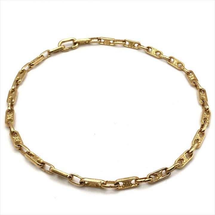 良品 CELINE セリーヌ マカダム トリオンフ リンク ネックレス チョーカー ゴールド アクセサリー ファッション小物 a8439