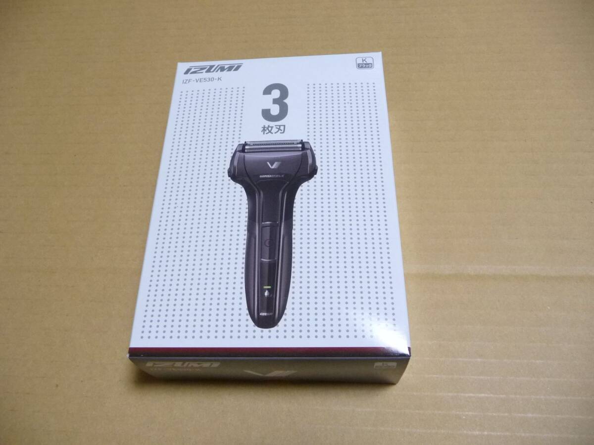 ◆新品 イズミ IZUMI(maxell) メンズシェーバー IZF-VE530-K(IZF-V530-Kベース) [S-DRIVE ソリッドシリーズ 往復式3枚刃 黒] 1点限り