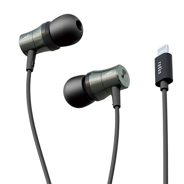 ◆新品未開封 ラディウス radius カナル型イヤホン HP-NEL21K [小型軽量/有線/iPhone用/Apple正規ライセンス取得製品/ブラック] 