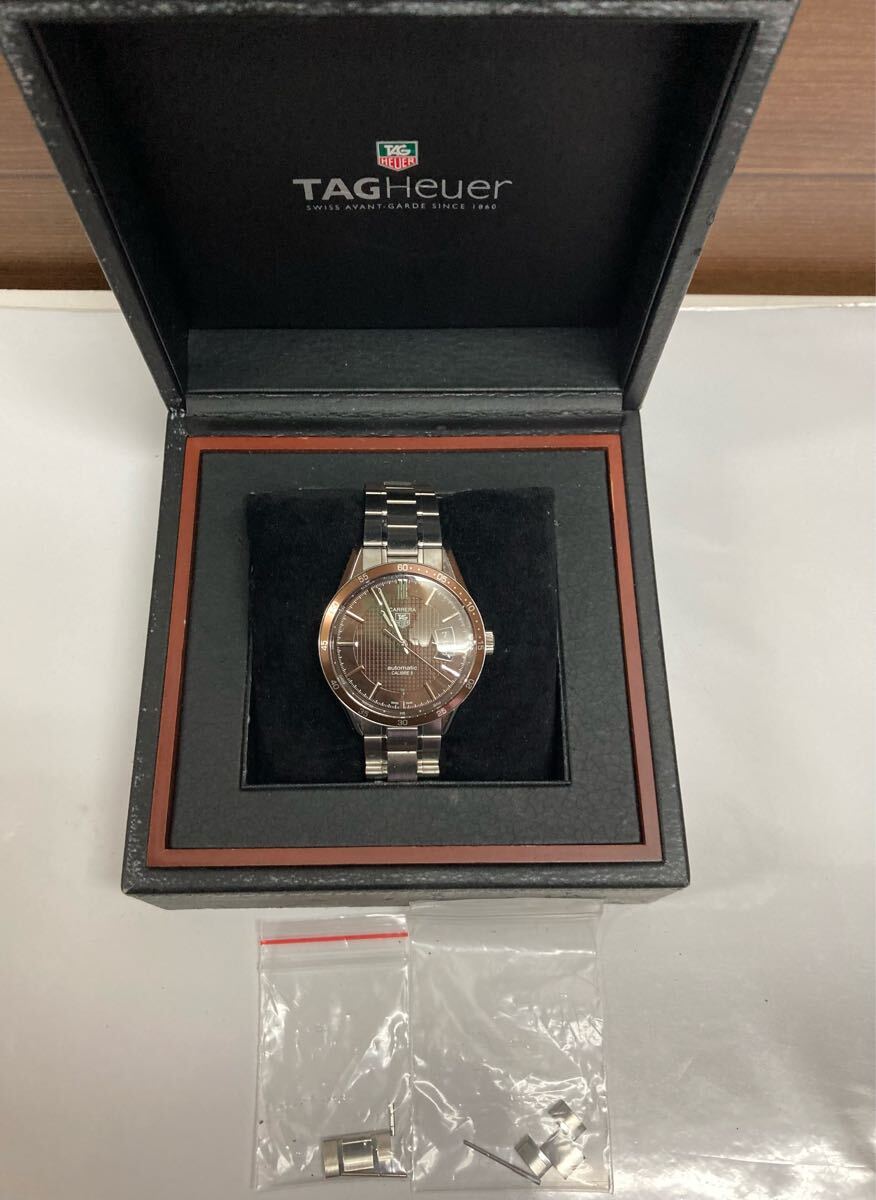 稼働品 TAG HEUER タグ・ホイヤー 美品♪ CARRERA カレラ 自動巻 キャリバー5 スケルトン オートマチック デイト 腕時計 automatic 