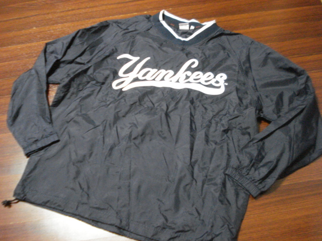 MLBヤンキース/ナイロン長袖Tシャツ/メンズ/O/デカロゴ/メジャーリーグ/ニューヨークヤンキース