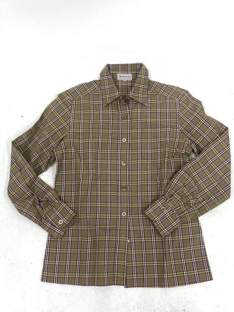 美品 BURBERRY バーバリー 長袖 チェック柄 シャツ トップス サイズ 9 コットン 綿 tn051522