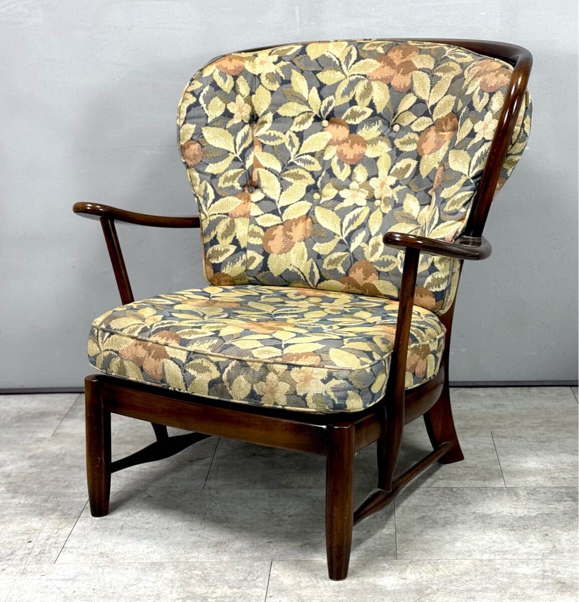 karimoku カリモク コロニアル 1人掛け アームソファ アームチェア 椅子 シングルソファ 1P 椅子 ■兵庫県姫路市から A25-015