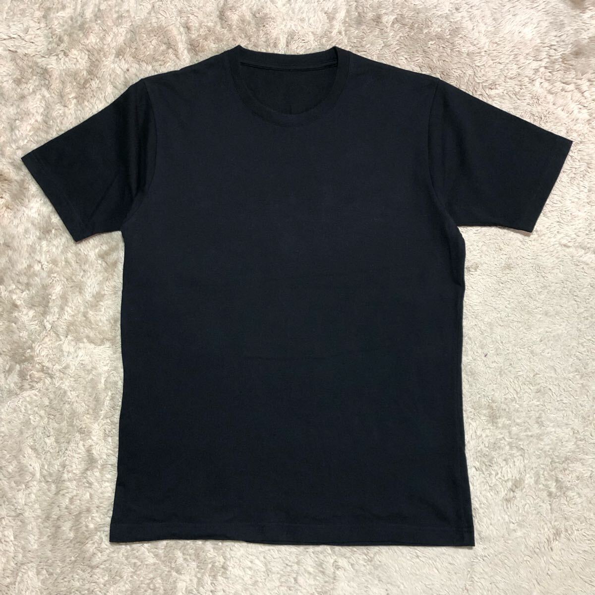 メンズ　ユニクロ　無地　シンプル　クルーネックTシャツ　半袖Tシャツ　黒　L