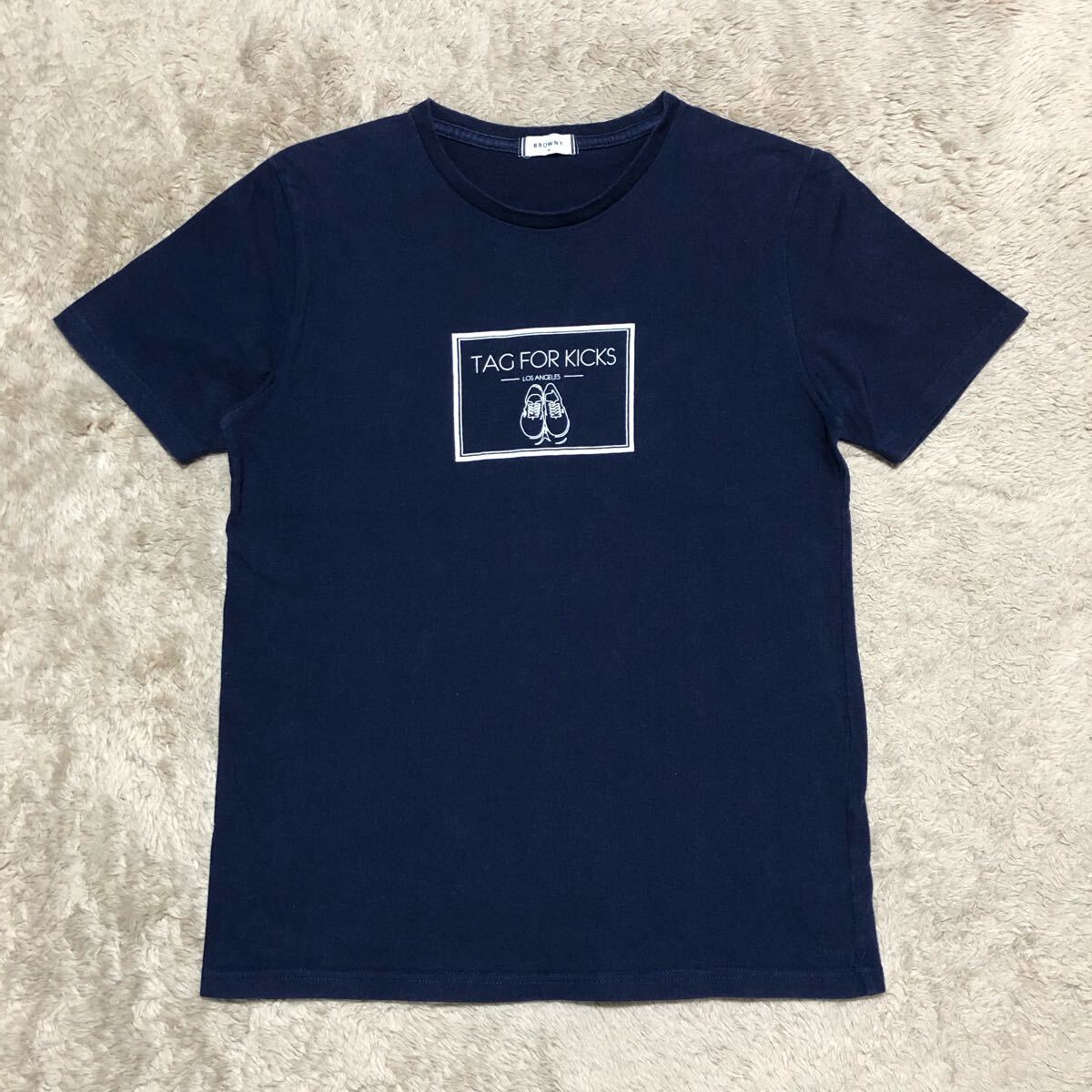 BROWNY 半袖Tシャツ　紺　M