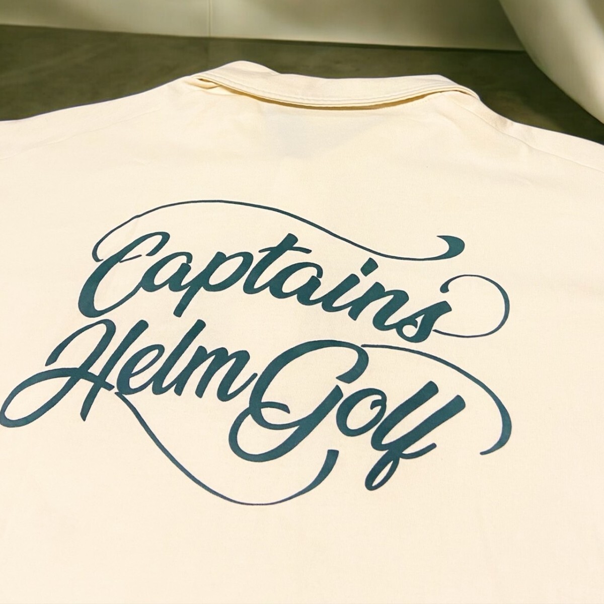 Cph/ Golf CAPTAINS HELM キャプテンズ ヘルム GOLF 半袖 ポロシャツ★Lサイズ★オフホワイト★