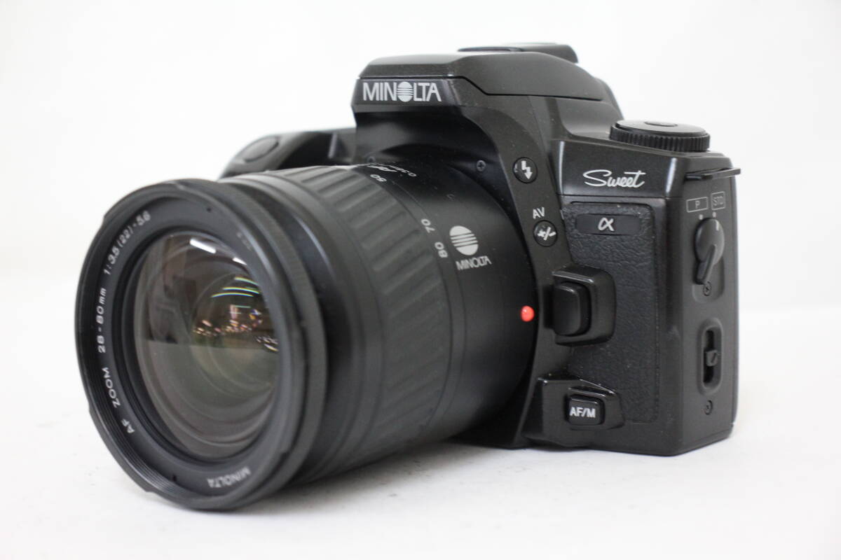 【返品保証】 ミノルタ Minolta Sweet α ブラック AF Zoom 28-80mm F3.5-5.6 ボディレンズセット e520