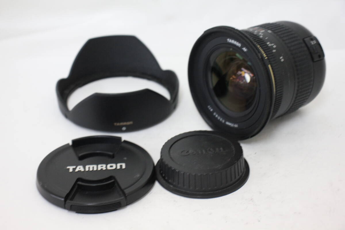 【返品保証】 タムロン Tamron AF 19-35mm F3.5-4.5 フード 前後キャップ付き キャノンマウント レンズ e966