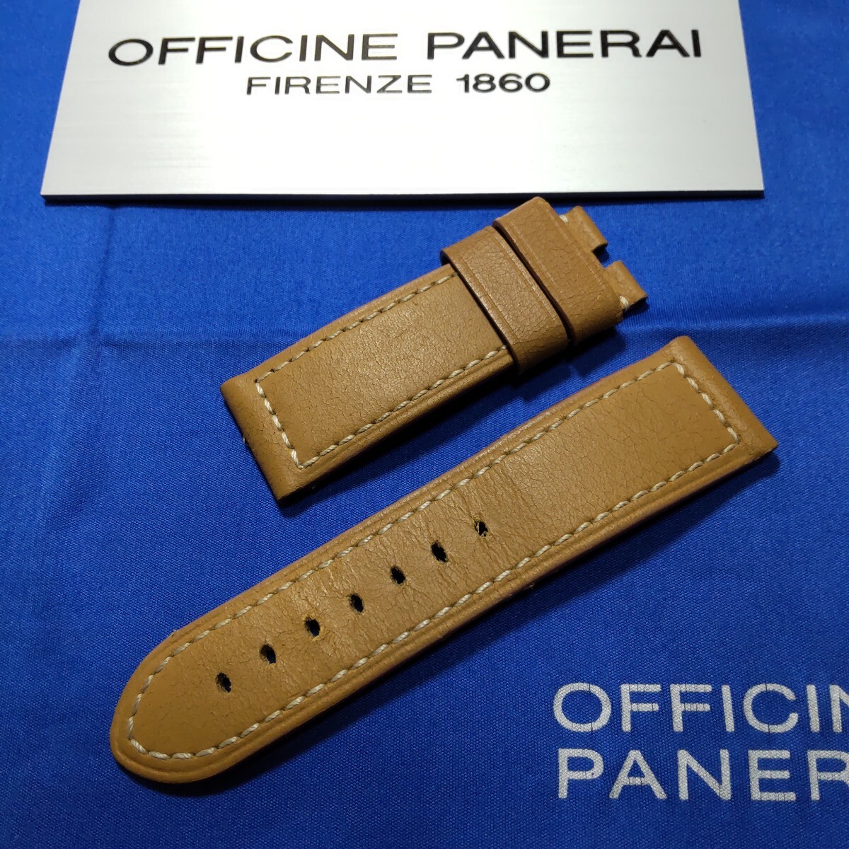 OFFICINE PANERAI 正規 オフィチーネ パネライ 純正 茶系 ストラップ ベルト BA 尾錠 ピン バックル 適合 24 / 22 mm used 023 送料込み