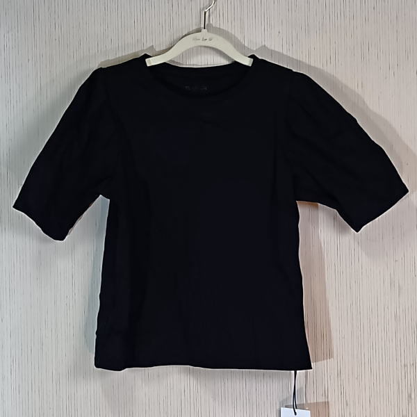 ワケあり！【タグ付き】Tuck Sleeve Cottom Tee　カットソ－　半袖　black　Her lip to