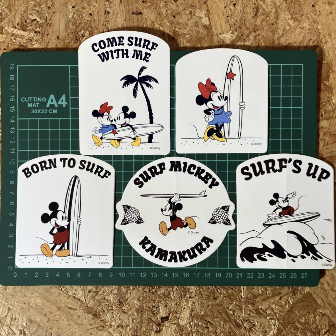 SURF MICKEY Disney KAMAKURA LIMITED 5枚 STICKER ステッカー シール 鎌倉 限定 サーフ ミッキーマウス ミニーマウス ディズニー 紫陽花