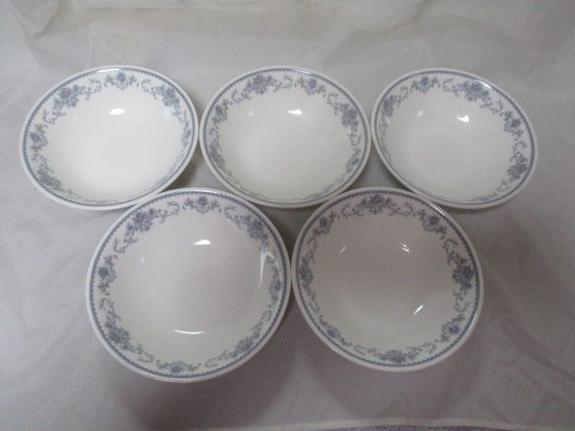 F119【Noritake ノリタケ ローレライ Bone China ボーンチャイナ9693】美品５枚セット皿径16.８cm×高さ５cmスープ、サラダ