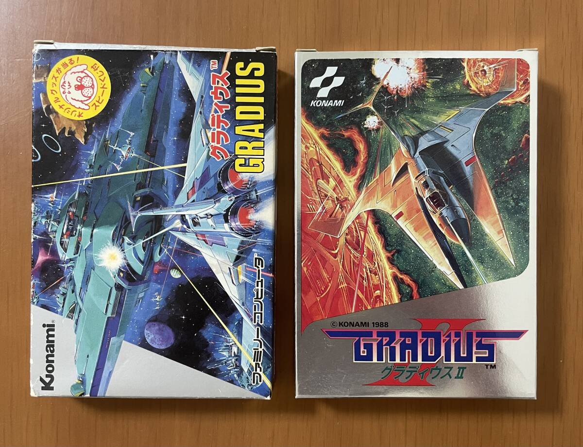 ◇KONAMI グラディウス・グラディウス Ⅱ 箱説付き　任天堂ファミリーコンピュータ　程度良好◇